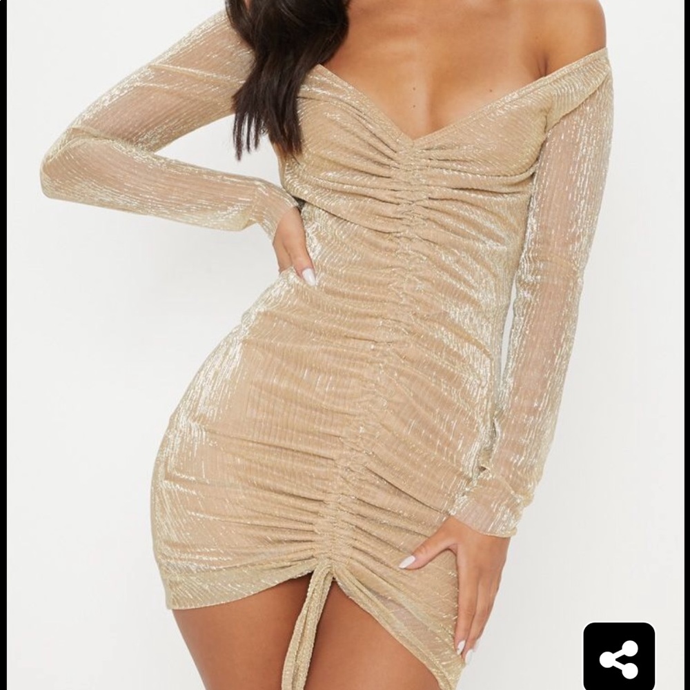Gold Pretty Little Thing Dress